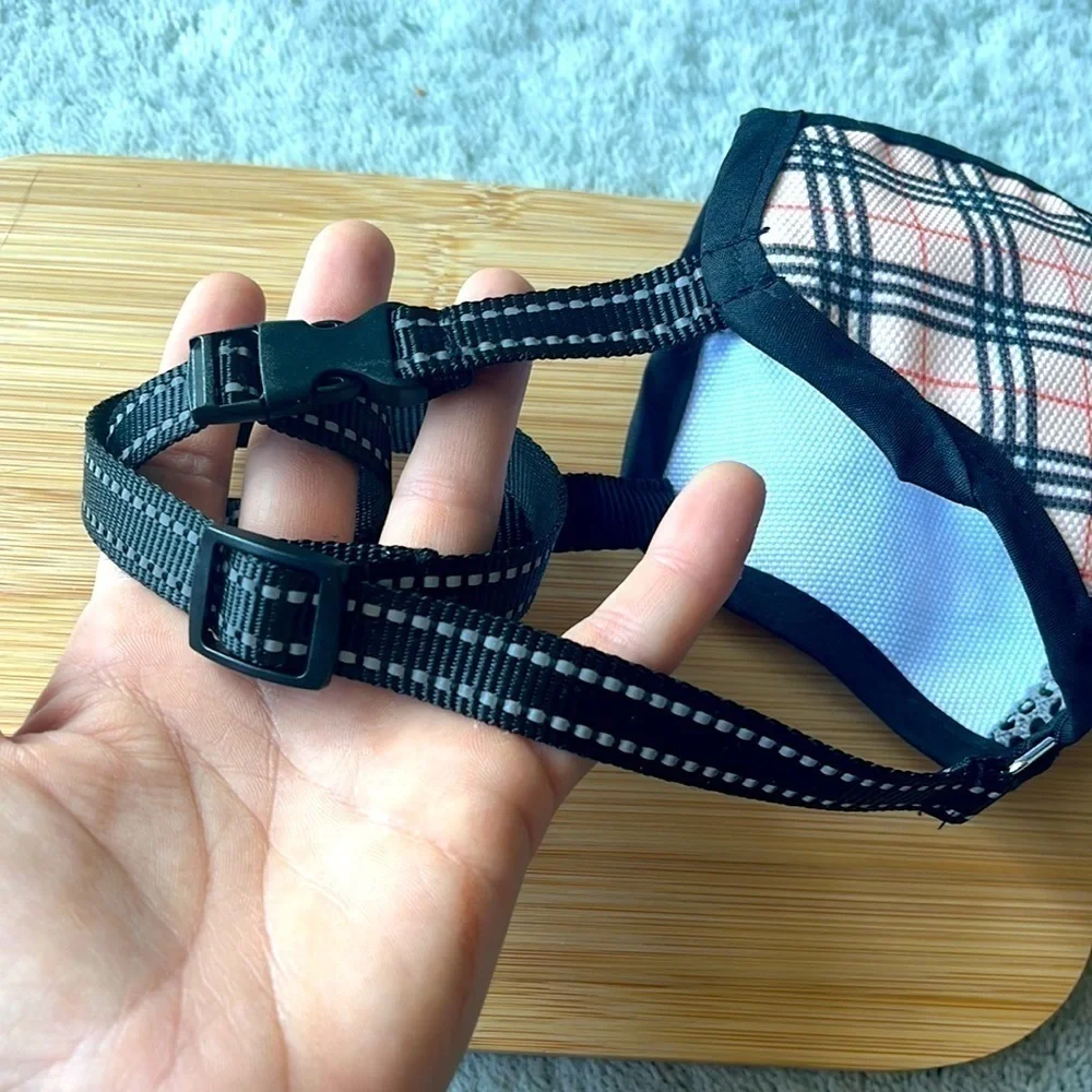 Brand New Dog Muzzle Plaid & Black Biting Obedience Training Grooming